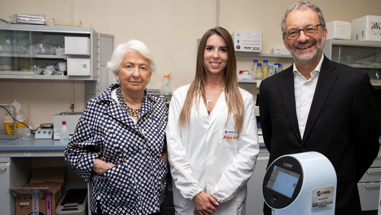 Da Sinistra Giustina Destro, Jessica Ceccato (ricercatrice VIMM), Andrea Marconi Da Sinistra Giustina Destro, Jessica Ceccato (ricercatrice VIMM), Andrea Marconi